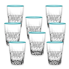 Cantina Aqua Plastic/Acrylic 15oz Drinking Cups/Tumblers - Set of 8