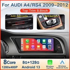 8.8" Apple Carplay Android Car Stereo GPS Sat Nav For Audi A4 RS4 2009-12 Top Model