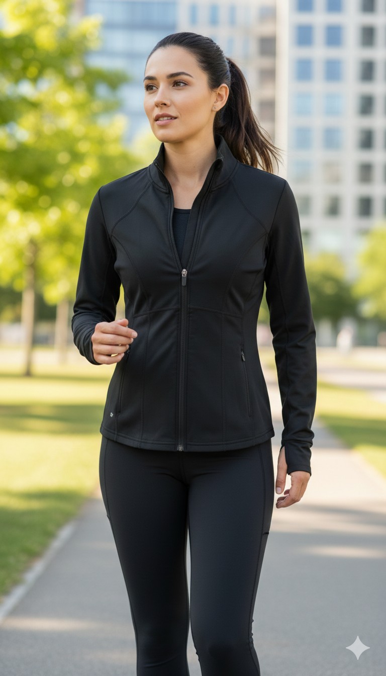 ​Fabletics Perfect Storm Train Jacket Black Zip A… - image 5