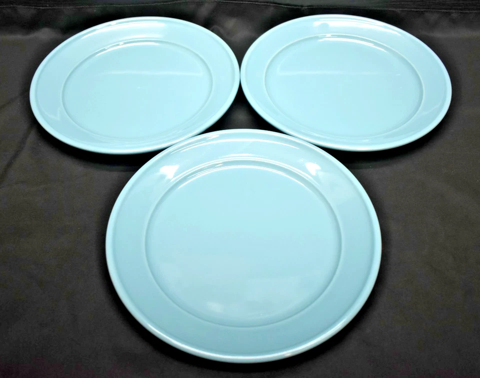 Set of 3 - Mainstays AMELIA - TOPAZ BLUE - Stoneware Salad Lunch Plates (735) - Image 3 of 4