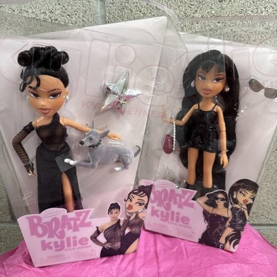 2 Bratz Kylie Jenner Night Fashion Dolls With Evening Gown Purse & Dog Brand New