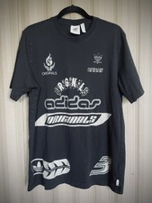 Adidas Originals Moto Logo T-Shirt Tee Mens Black Cotton T Shirt S/S sz M