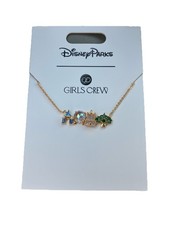 New Girls Crew Walt Disney World Four Parks Necklace Icon Attractions Gold Chain