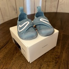 Nike Swoosh 1 TD Infant Flyknit Shoes Denim Turq White Sz 3C FB3244-403