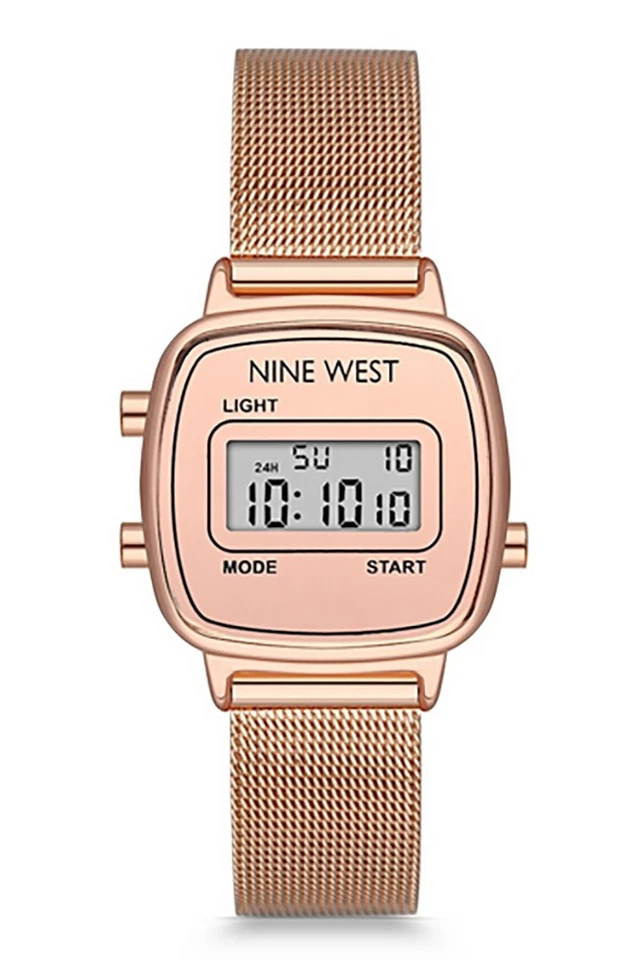 Nine West Damenuhr NW/2652RGRG DIGITAL Metall roségold ALARM Licht UVP:49,-€ NEU - Bild 1 von 1