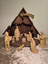 11 Krippenfiguren alt Tiroler Weihnachtskrippe 15cm Krippe Berkalith Stall Licht