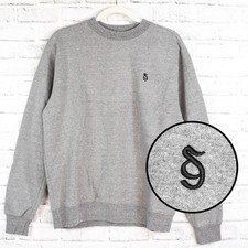 Spiritual Gangster Sweatshirt Small Embroidered Heather Gray Monogram Pullover
