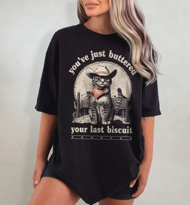 Cowboy Cat Shirt, Funny Cat, Western Cat Graphic Tee, Vintage Cat Meme T Shirt