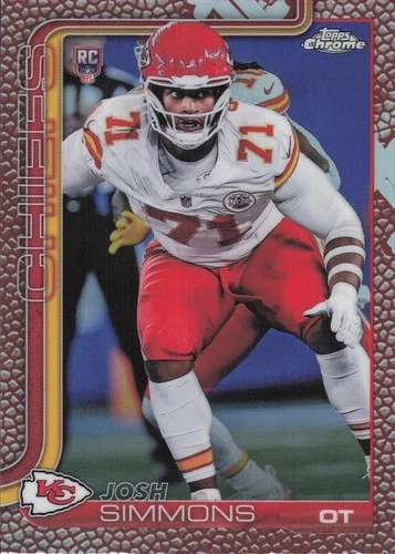 2025 Topps Chrome - Josh Simmons #304 Football Leather Refractor Rookie