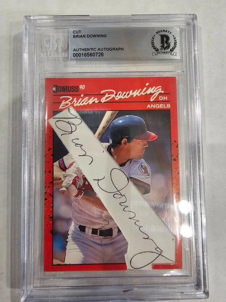 Tarjeta autografiada 1990 Donruss #352 Brian Downing Beckett corte autenticado Sig. Foto 4 de 4