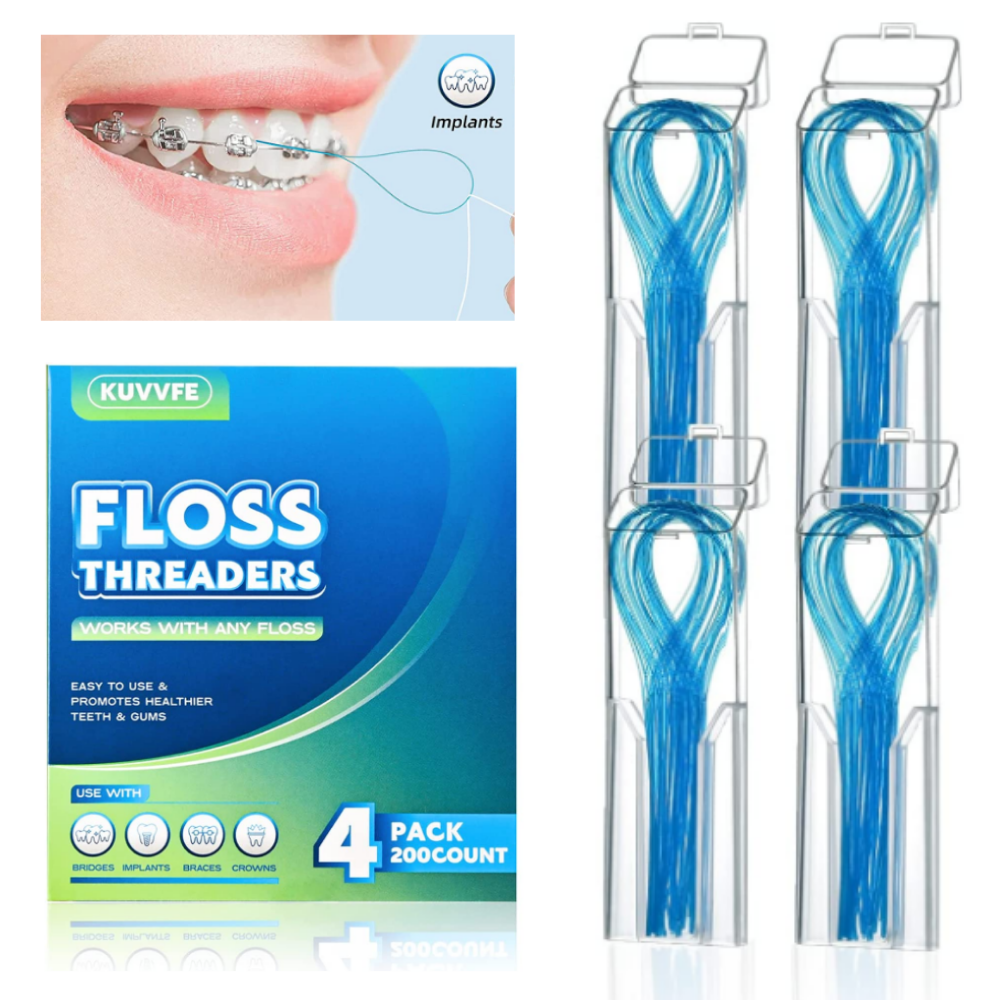 200 Count Simple Loop Dental Floss Threaders for Braces Bridges