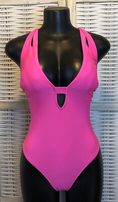 Cupshe Womens One Piece Swimsuit Size medium Neon Pink