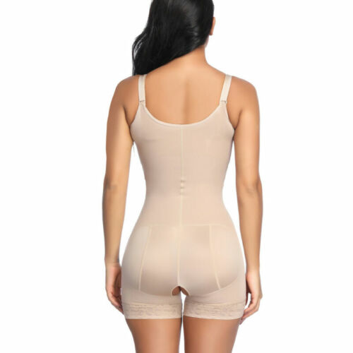Women Full Body Shaper Zipper Bodysuit Waist Trainer Cincher Corset Plus Size - Picture 16 of 19
