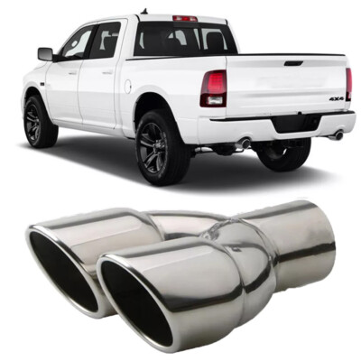 Muffler Tip 2.5''In/3.5'' Dual Outlet Stainless Steel For Dodge Ram 1500 2001-2019