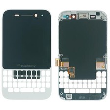 Blackberry Q5 Display LCD Touch Screen Vetro Vetro Vetro Cornice Cover Bianco