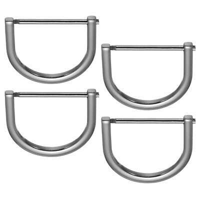 4 Pcs 1-1/2'' D-Rings Screw in Shackle Horseshoe U Shape D Ring Black