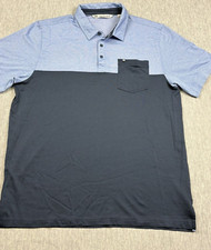 Travis Mathew Polo Shirt Mens Extra Large Blue Pima Cotton Colorblock Golf