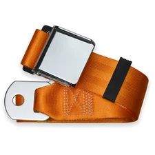 RetroBelt Orange Aviation Lap Belt 75" No Hardware Safety Seatbelt Classic