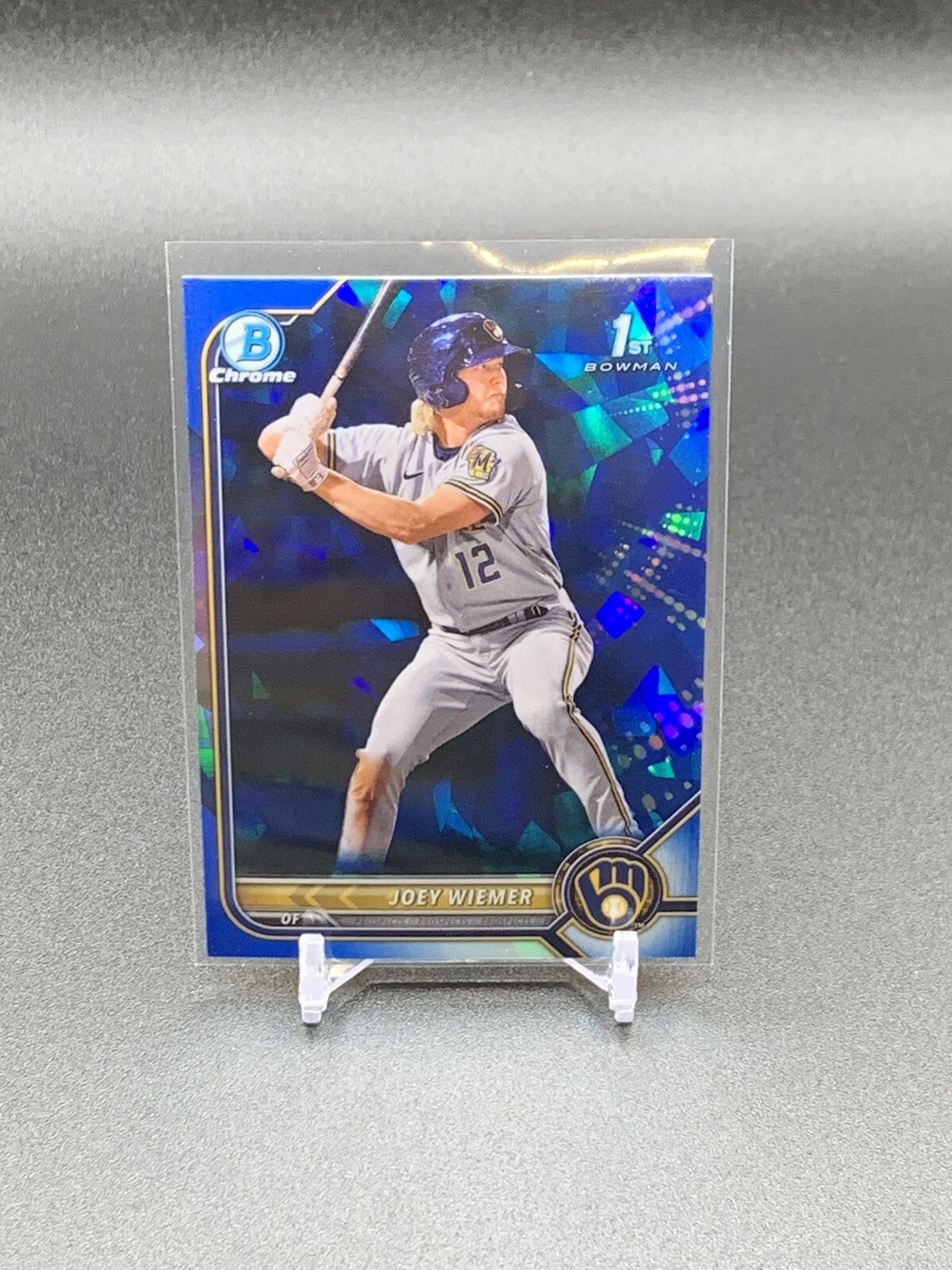 2022 Bowman Chrome Sapphire Joey Wiemer 1st #BCP-207 | Milwaukee Brewers