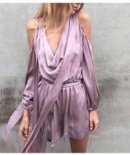 BNWT Zimmermann Sueded Billow Playsuit Size 1 MINK 