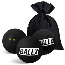BallX 3x piłka do squasha podwójna żółta kropka (bardzo powolna) - piłki profesjonalne - XS8000