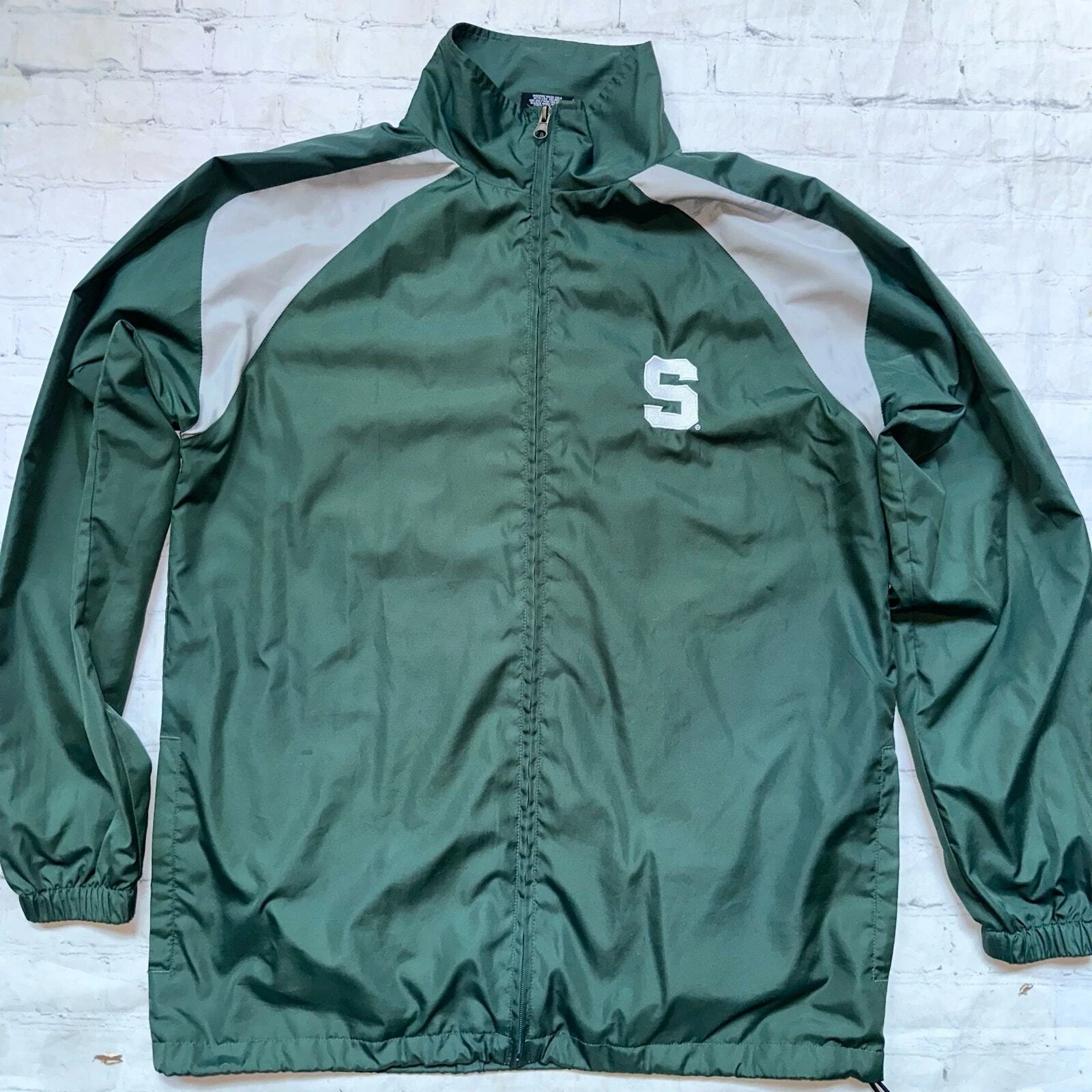 Vintage Unisex Adult Small NCAA Michigan State Spartans Full Zip Windbreaker