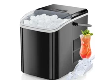 EDX Countertop Ice Maker, Self-Cleaning Portable Ice Maker Machine with Handle a