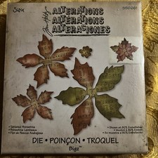 Sizzix Tim Holtz Alterations Tattered Poinsettia 558261 Bigz Christmas new