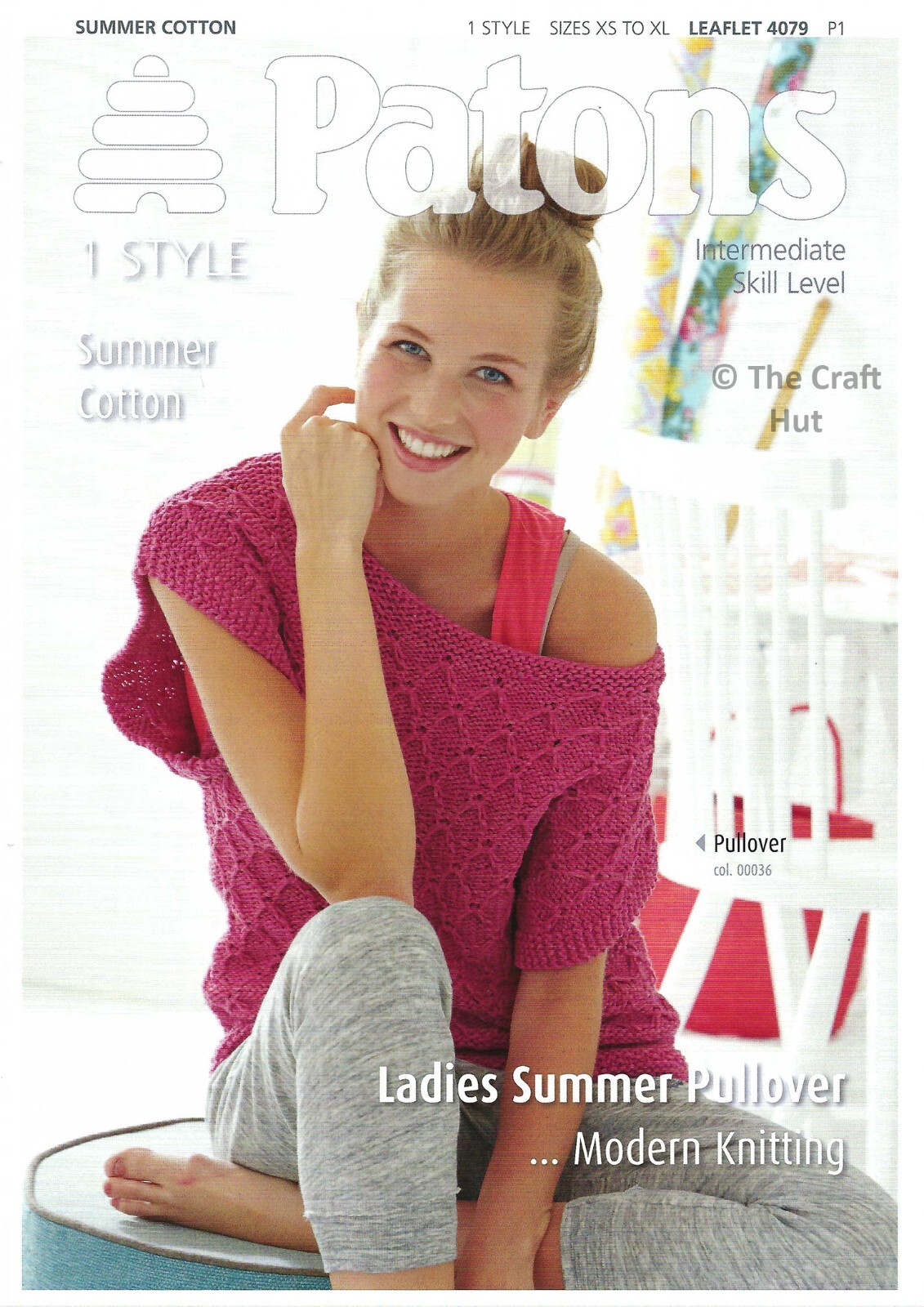 Hand Knitting PATTERN ONLY Patons Women's Ladies Summer Pullover 4079 New