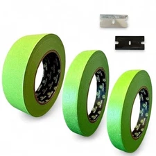 LiME LiNE Green Fineline Paper Masking Pinstriping Tape Bundle - 3/4" & 1.5"