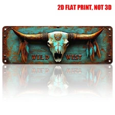 Wild West Tin Sign Vintage Western Saloon Decor Retro Metal Signs Bar Wall Art