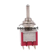 1Pc 9 Pin 3PDT Power Mini Toggle Switch AC 250V 2A ON/OFF/ON 3 Positions Red