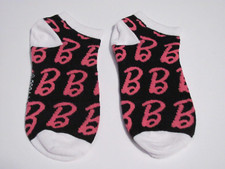 NWOT SZ 9-11 BARBIE THEMED LOW-CUT WOMEN'S SOCKS-PINK SCRIPT "B"