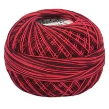 Lizbeth Egyptian Cotton Crochet Thread Size 40 Color 147 Red Burst
