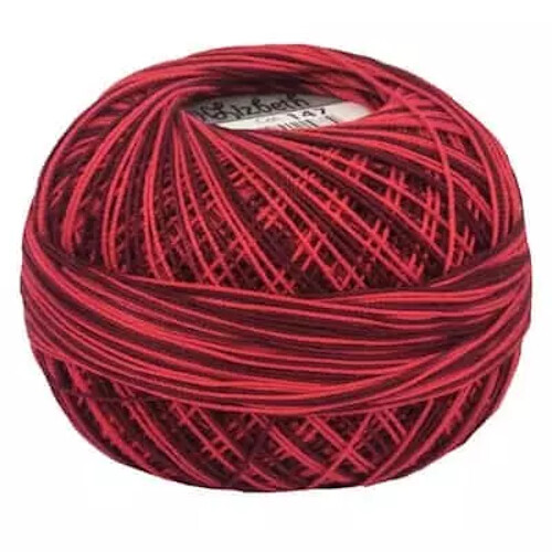 Lizbeth Egyptian Cotton Crochet Thread Size 40 Color 147 Red Burst eBay