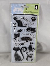 Cats Clear Acrylic Cat Stamp Set by Inkadinkado 97621