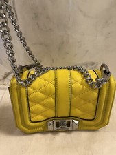 Rebecca Minkoff Handbag With Silver Chain Yellow Leather