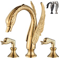 Widespread Bathroom Sink Basin Faucet 3Holes 2 Handle Lavatory Vanity Mixer Taps