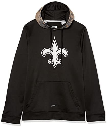 Толстовка с капюшоном Zubaz NFL Mens New Orleans Saints командного цвета с камуфляжной задней панелью