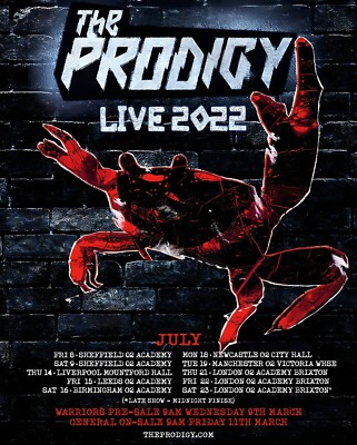Prodigy UK Tour 2022 A3 Album Print Poster CD Wall Art Home Decor Unframed