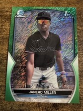 2023 Bowman Chrome Janero Miller 1st Green Shimmer Refractor /99 Marlins SSP