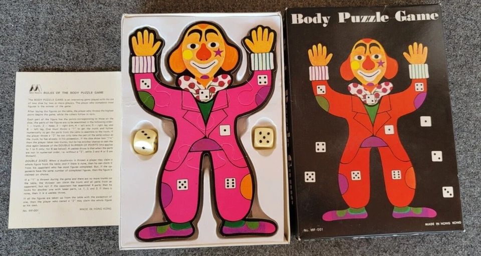 Clowns Puzzle Game Body  #MF-001 Paper Products Hong Kong Vintage - Image 2 of 4