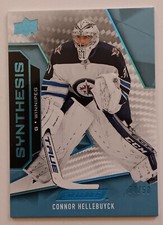 2019-20 UD Engrained Synthesis Blue Connor Hellebuyck /50 Winnipeg Jets