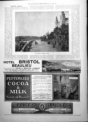 Alter Druck Terrasse Monte Carlo Hotel Bristol Beaulieu Enos Obstsalz 1906 20.