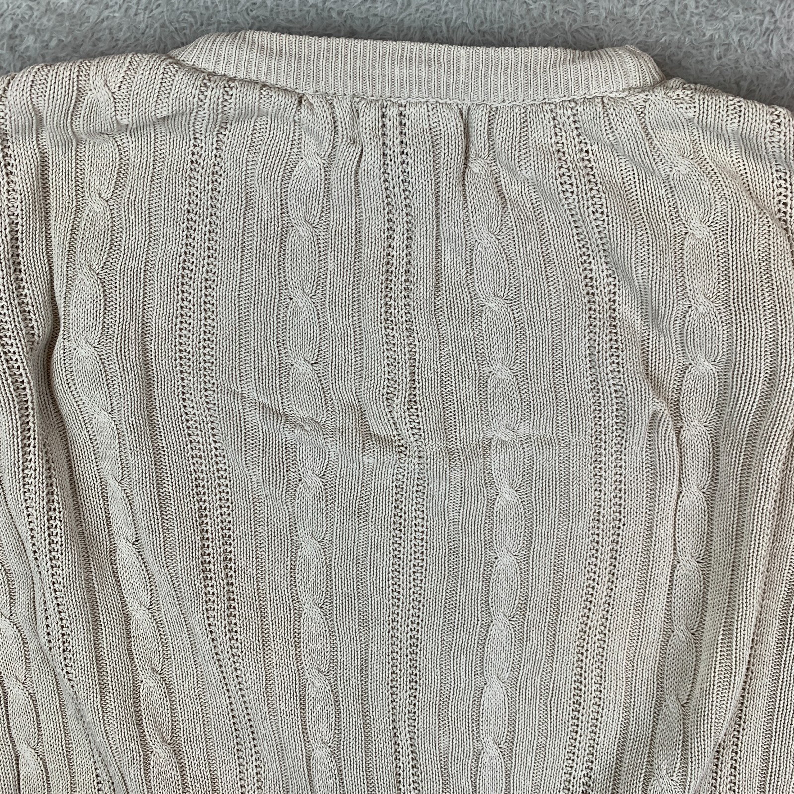 CHAPS Ralph Lauren Cream Ribbed Cotton Pullover Knit Jumper Size Men's Medium image 7
