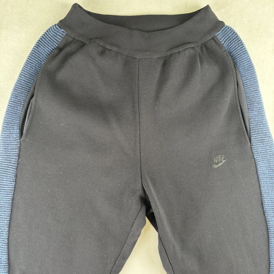 Pantalones de punto Nike Lab para hombre S negros azules texturizados cómodos elásticos hechos en Italia 2015 Foto 4 de 4