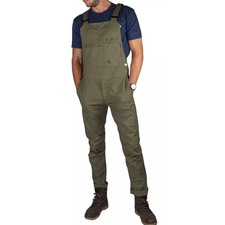 Men s LIVSN Flex Canvas Overalls Olive Green Size 32x34