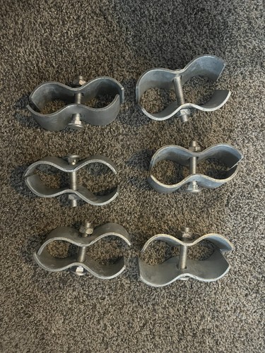 Chain Link Fence Panel Clamps/Kennel Clamps 1-5/8" x 1-5/8" - 6 Sets Pack