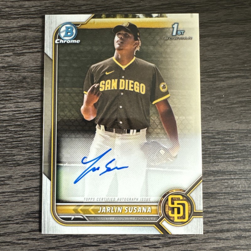 Jarlin Susana 2022 Bowman Chrome Signed On-Card Auto 1st Prospect Rookie CPA-JSA
