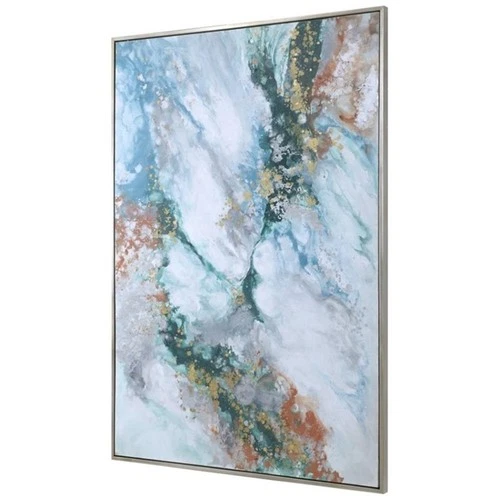 Uttermost Mercury Wood and Acrylic Abstract Hand Painted Art in White - Picture 2 of 8